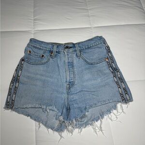 Levi's Light Blue Jean Shorts with Logo Trim